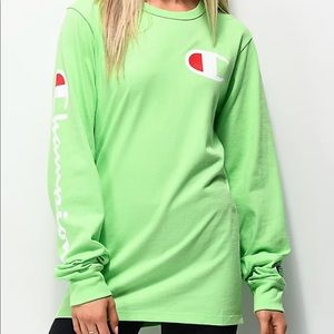 Champion Long Sleeve Crewneck Neon